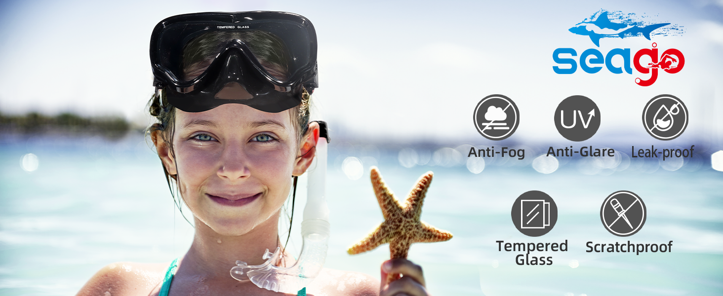 black swim mask for kids youth