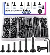 Taiss 80PCS Flat Head Hex Socket Cap Screws Bolts 7 Sizes 1/4-20x3/4" 1" 1-1/4" 1-1/2" 2",5/16-18...