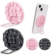 2PCS Suction Cup Phone Mounts, Silicone Strong Suction Adhesive Phone Grip, Adjustable Angle Phon...