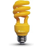 Xtricity Yellow Bug Light Bulbs Compact Fluorescent T2 Spiral, E26 Base, 13W (60W Equivalent), 80...