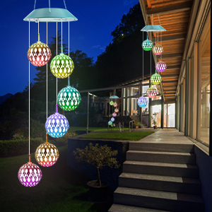 zeiliuled solar moroccan ball wind chimes