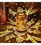 ODEETRONIC Hummingbird Lantern Lights 1 Pack, Hanging Metal Lanterns for Garden Decor, Warm White