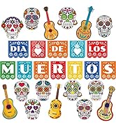 Day of The Dead Cutouts Sugar Skull Classroom Bulletin Board Decorations Colorful Skull Halloween...