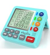 Digital Kitchen Timer for Cooking - 4 Channel Count Up Countdown Timer with Loud Alarm and Silent...