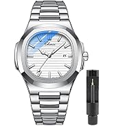 GOSASA Fashion Men Watches Date Business Watch for Men Stainless Steel Luminous Quartz Waterproof...