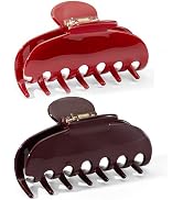 2Pcs Cute Acetate Hair Clips for Women - Big Medium 3.3Inch Cherry Red & Ankra Red Claw Clips for...