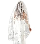 YAEISM Starry Star Bridal Veil Silver Sequins Glitter Veil Luxury Fireworks Bachelorette Party Ve...