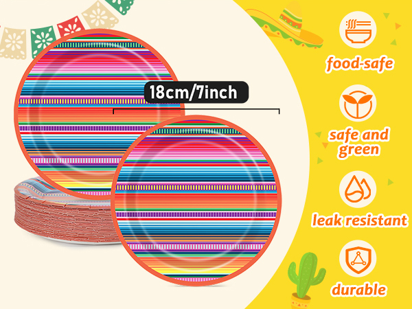 Mexican Serape Fiesta Paper Plates