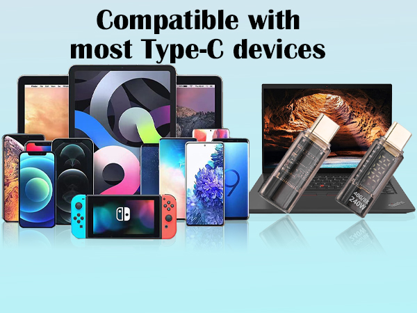 transparent usb c adapter power meter tester usb c converter type c adapter connector