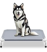 Outdoor Elevated Dog Bed, Dog Cots Beds for Large Dogs, Portable Cooling Raised Dog Beds for Larg...