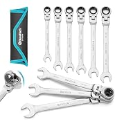 DURATECH 9-Piece Flex-Head Ratcheting Wrench Set, Metric | Combination Wrench, 72 Tooth, 8mm, 10m...