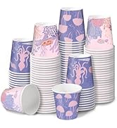 RUSPEPA 2 oz Bathroom Cups, Disposable Paper Cups - 100 Pack Set Ocean Theme Design Printed - Min...