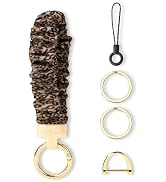 WEESMILE Keychain Wristlet, Stretchy Key Chain for Car Keys with D ring, Cute Scrunchie Wrist Bra...