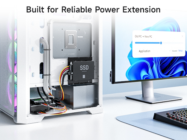 15 Pin SATA Power Extension Cable