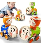 iPlay, iLearn Press to Go Car Toys Set for Toddlers 1-3, Baby Push Go Friction Racing Cars, Infan...