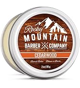 Beard Balm - Rocky Mountain Barber - 100% Natural - Premium Wax Blend with Cedarwood Scent, Nutri...