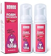 NOHOO Fluoride Free Foam Toothpaste Kids Strawberry,Natural Training Toothpaste for Baby Toddler ...