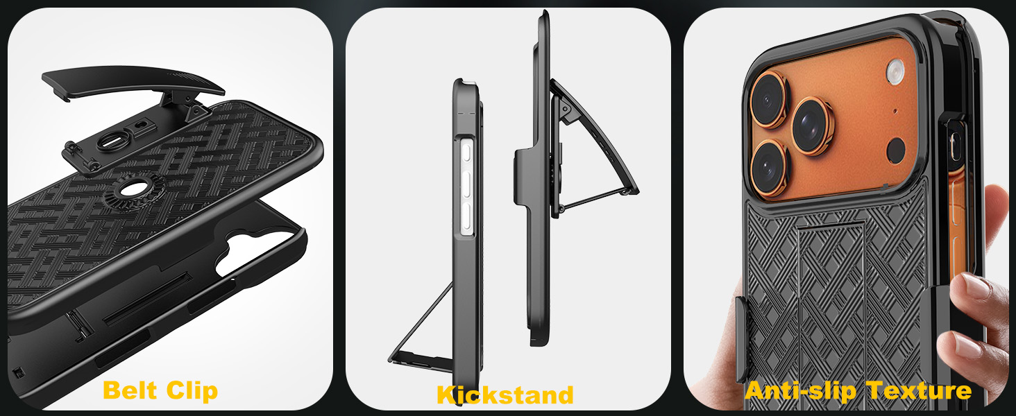 Ailiber Compatible for iPhone 17 Pro Max Case Holster with Screen Protector