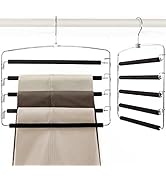 TOPIA HANGER Pants Hangers Slacks Hangers 2 Pack, Swing Arm Slack Hanger, Space Saving Non-Slip F...