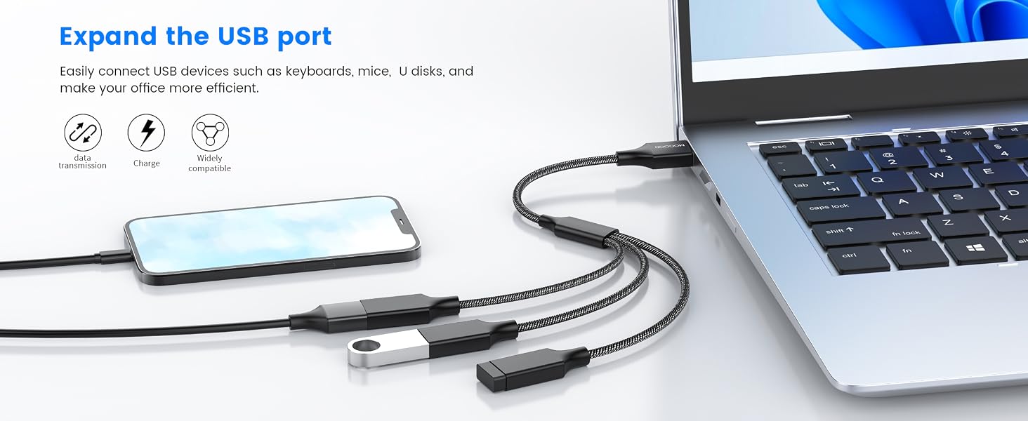 USB Splitter 1 in 3 Out