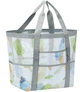wanchel Mesh Beach Bags for Women - Family Beach Tote Bag for Toys, Towels, Travel Vacation Cruis...