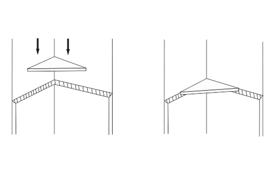 Evron corner mounting shelf,easy to install wall corner shelf