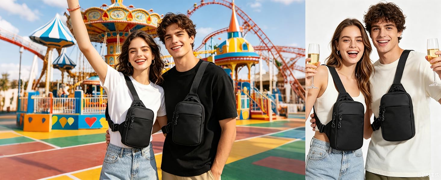 Mini Sling Bag for Men Crossbody,Small Chest Bag Casual