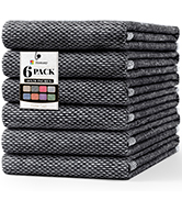 Homaxy Premium Kitchen Towels 18"x28", 6 Pack Large Cotton 380 GSM Dish Towels, Highly Absorben Y...