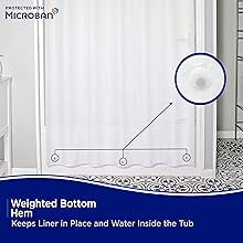Microban_Medium Weight PEVA Shwr Liner_Weighted Hem_Frost