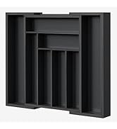 Pipishell Bamboo Expandable Drawer Organizer for Utensils Holder, Adjustable Cutlery Tray, Wood D...