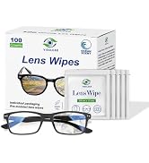 VisClear Lens Wipes for Eyeglasses, 100 Counts, Ocean Scented Individually Wrapped Pre-Moistened ...