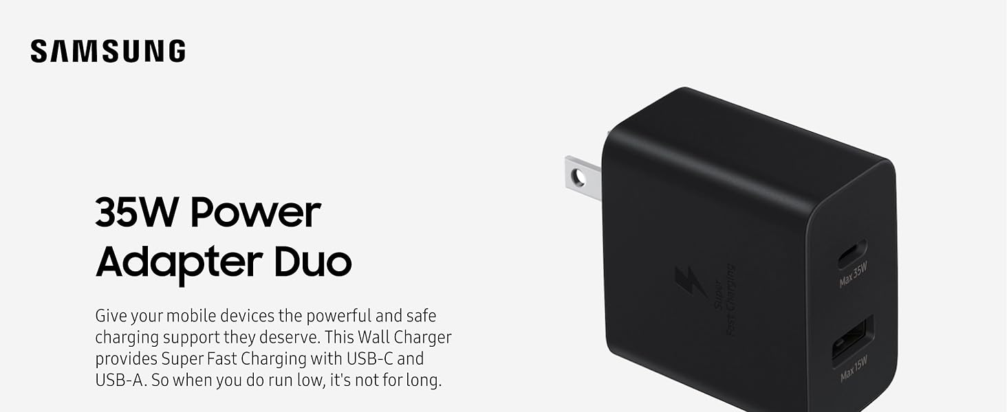 Samsung 35W Duo Wall Charger Adapter Black