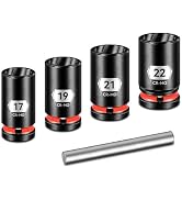 Upenjok 5-Piece 1/2" Drive Lug Nut Remover Tool Set - Bolt Extractor Socket Kit for Stripped & Da...