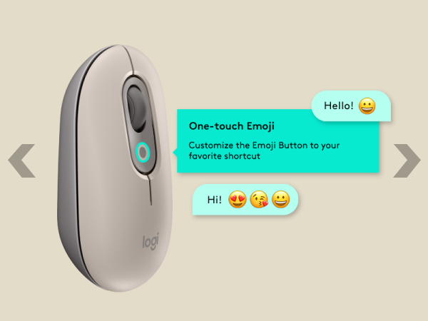 angle image of pop mouse mist beige gray color