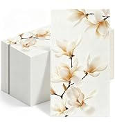 100 Pcs Magnolia Grandiflora Dinner The Watercolor Napkins | Disposable Wild Flower Hand Towels D...