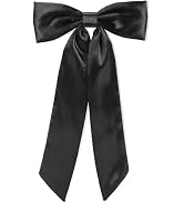 WantGor Long Tail Bow Hair Clips, Hair Ribbon Bows Satin Bowknot Clip Large Hair Barrettes Cute P...