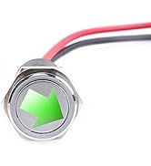 YWBL-WH 12V 14mm LED Dash Panel Warning Fog Turn Light Indicator Bike Car Boat Lamp Red Blue Green