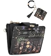 Sunpour Small Wristlet Wallets for Women Keychain Wristlet Wallet RFID Blocking Key Chain Wallet ...