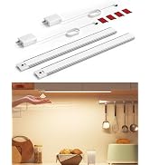 Hand Wave Gesture Under Cabinet Lights,11.8 Inch Plug in Kitchen Counter Light with Dimmable and ...