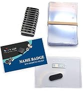 24 Sets of Magnetic Name Badges DIY Kit - Including 24 Top Loading Premium Badge Holders (2.5x4")...