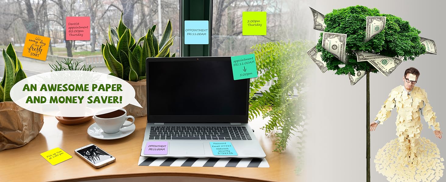 JJPRO Reusable Sticky Notes