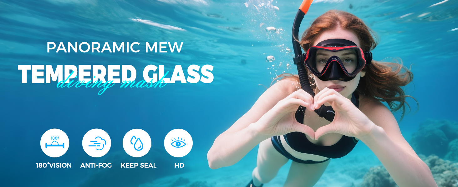 Swim Goggles Adult with Nose Cover, Clear Diving Mask Wide View No Blurring for Men Women Youth