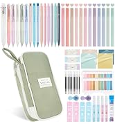 GUGUKUKU 58Pcs Aesthetic Office Supplies with Cute Pencil Case,12 Pastel Highlighters, 5 Gel Pens...