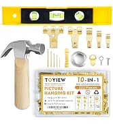 TOYIEW Picture Hanging Kit, 224pcs Hanging Hardware with Hooks, Wire, Nails, D Rings, Photo Sawto...