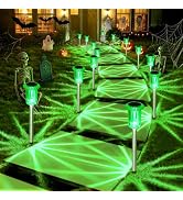 DenicMic Solar Halloween Lights Outdoor Waterproof 10 Pack Halloween Decor | Stake Lights for Yar...