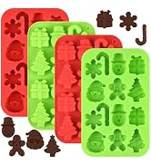 Actvty Christmas Chocolate Molds, Christmas Candy Silicone Molds, 4 Packs 14 Cavity Xmas Theme Ba...
