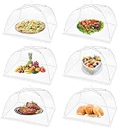 (6PCS) Large Pop Up Mesh Screen Food Cover for Outdoors,17x17Inches Food Tents Umbrella for Picni...
