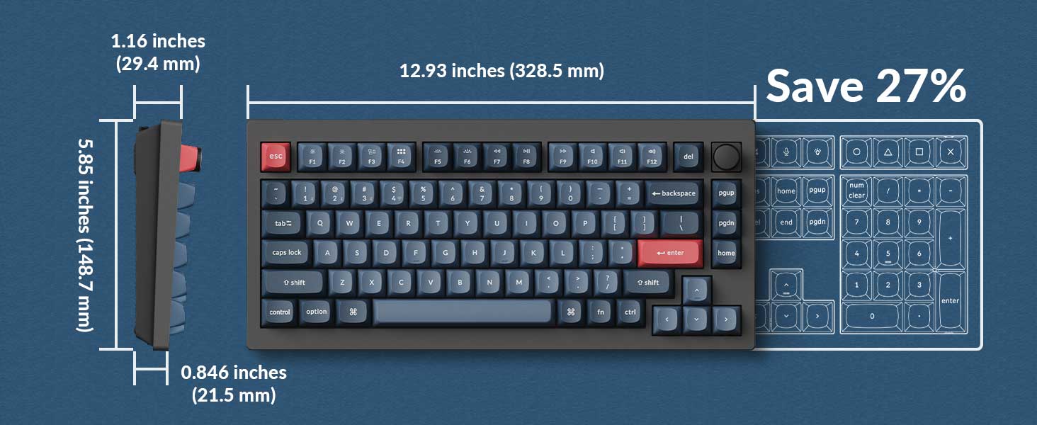 Keychron V1 Max QMK/VIA Wireless Custom Mechanical Keyboard