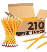 Rosmonde 210 Pack Pre Sharpened Pencils #2, Pencils With Top Erasers, Bulk School & Teacher Suppl...