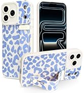 Jefonha Silicone Case for iPhone 17 Pro Max with Finger Hand Strap Kickstand Stylish Leopard Chee...
